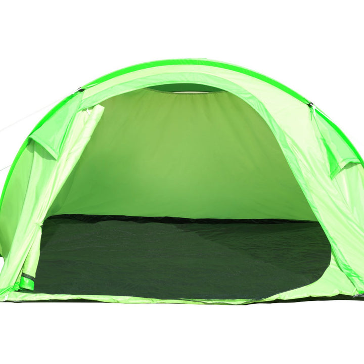 Pro Action Pattern 4 Man 1 Room Pop Up Camping Tent - Green