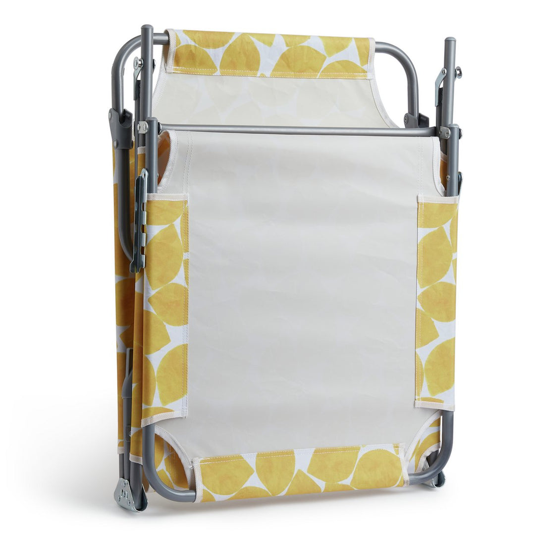 Habitat Lemons Folding Metal Sun Lounger - Yellow