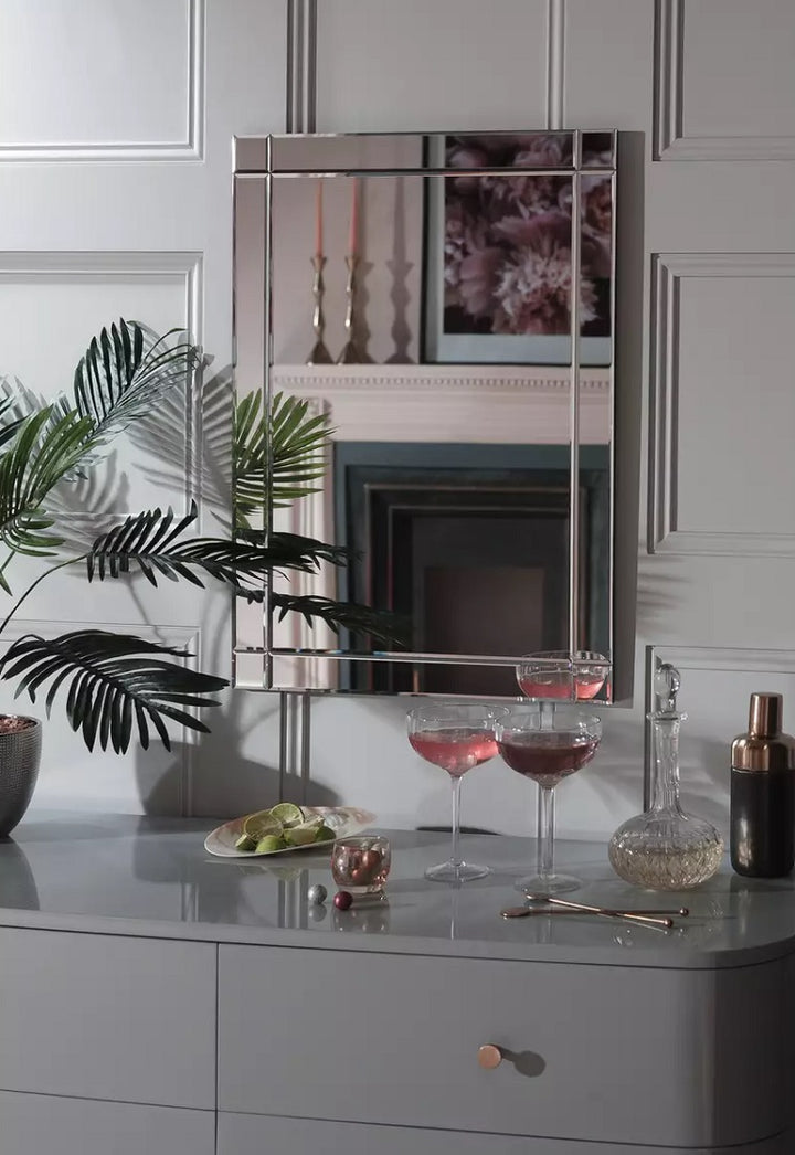Habitat Rectangular Bevelled Wall Mirror - Silver