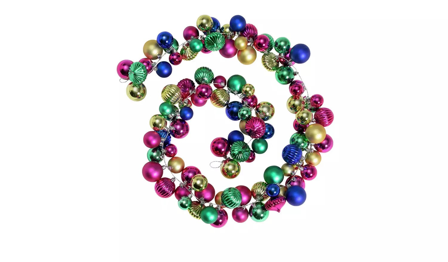 Home 7ft Bright Bauble Christmas Garland