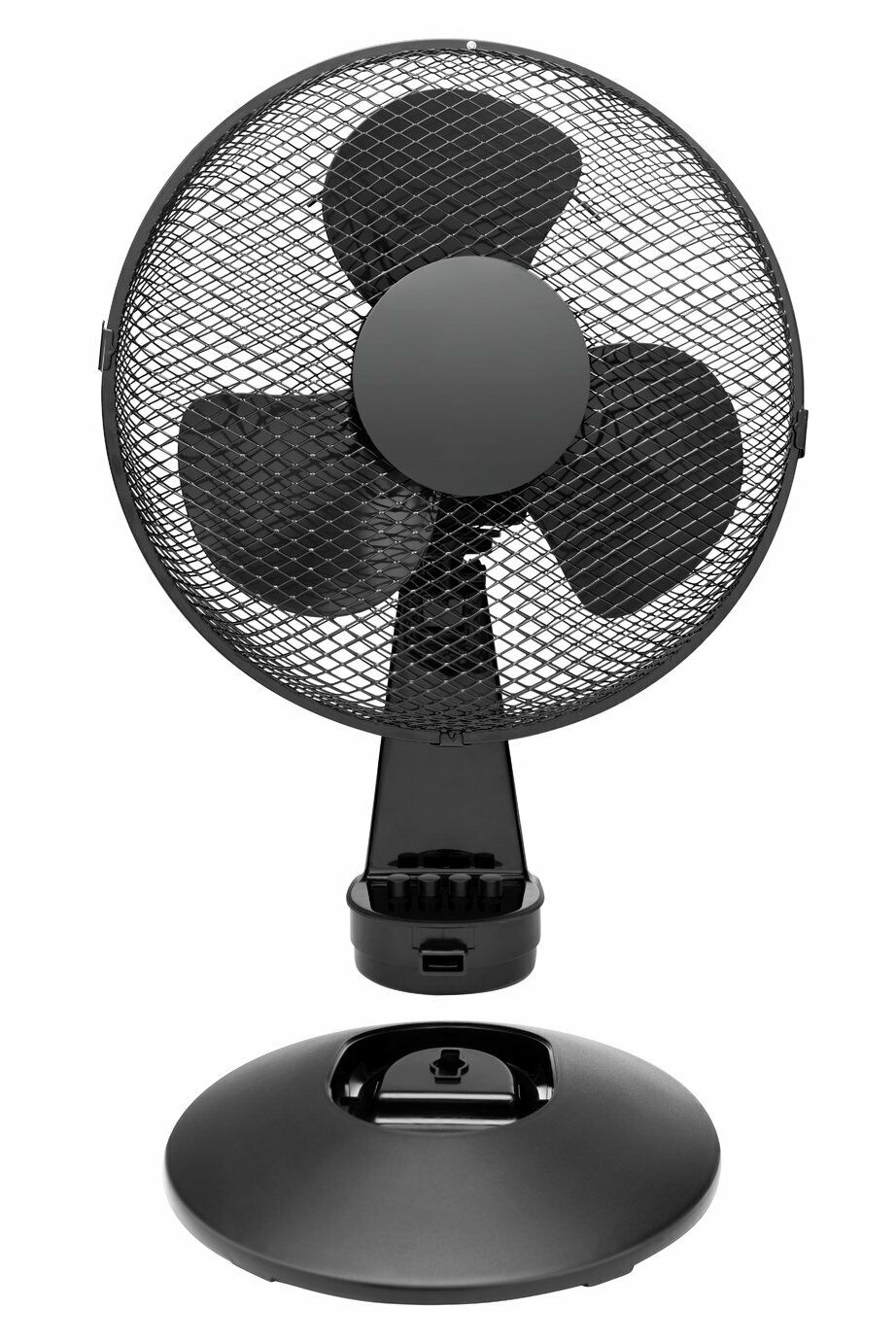 Challenge 12 Inch 3 Speed Oscillating Desk Fan - Black