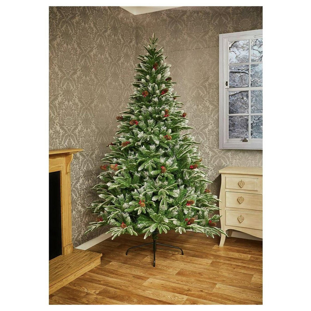 Premier Decorations 7ft New Jersey Spruce Berry & Cone Christmas Tree - Green