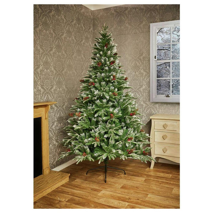 Premier Decorations 7ft New Jersey Spruce Berry & Cone Christmas Tree - Green
