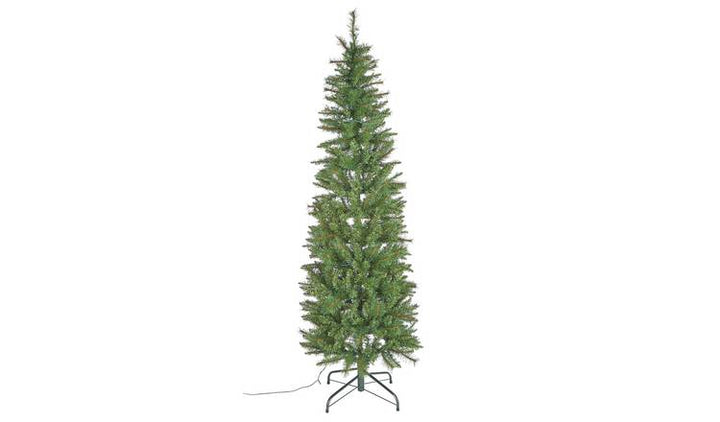 Home 6ft Pre-Lit Natural Look Pop Up Pencil Christmas Tree - Green