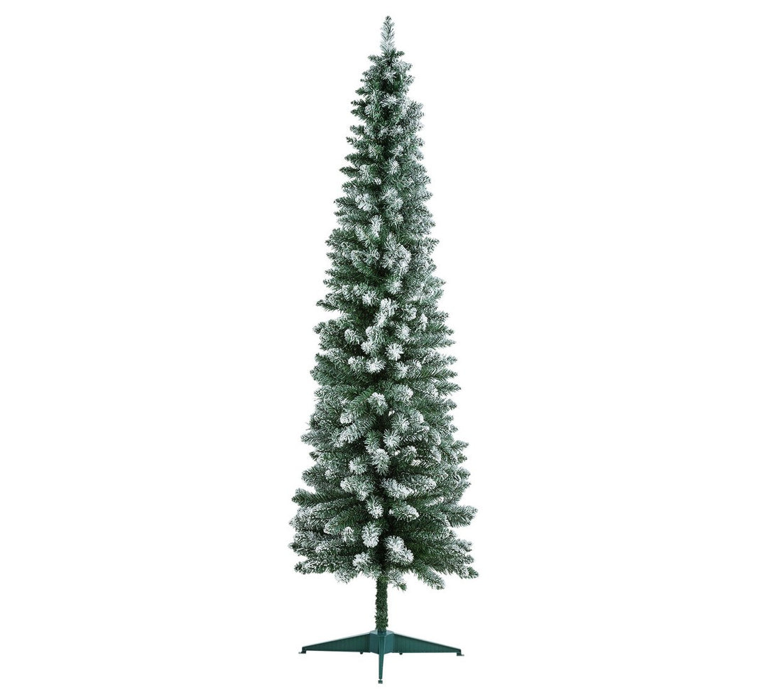 Home 6ft Snow Tipped Pencil Christmas Tree - Green