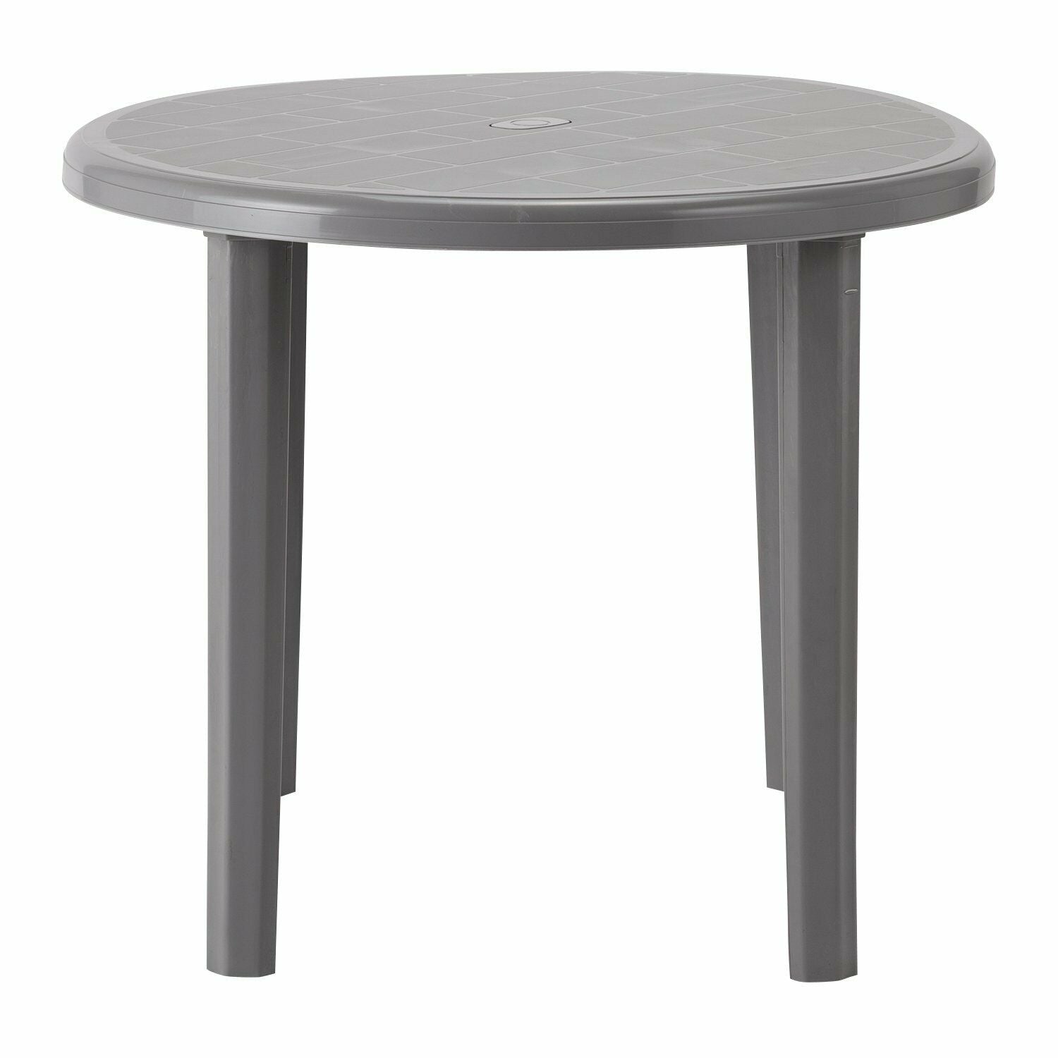 Home 4 Seater Round Garden Outdoor Patio Table - Light Grey