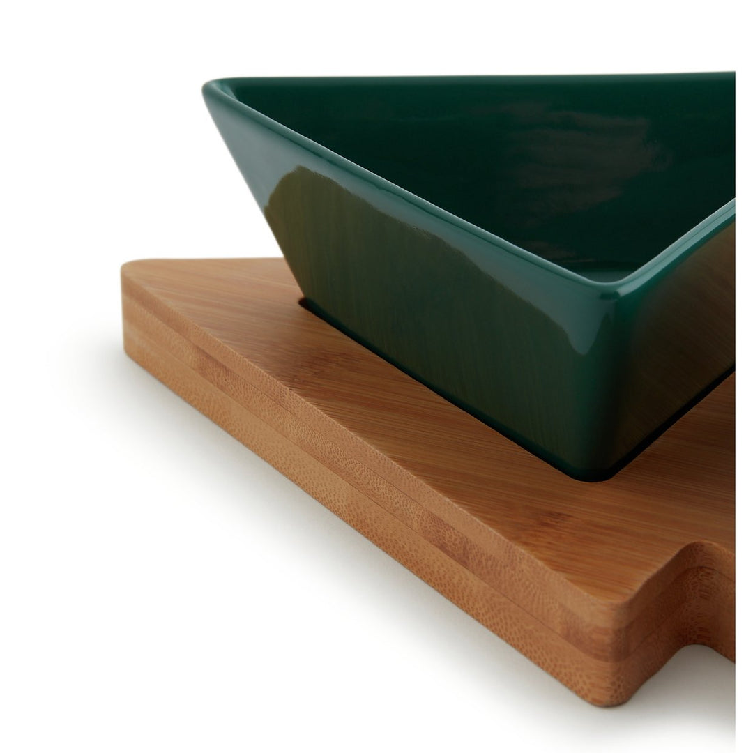 Habitat Christmas Tree Stoneware Serving Board - Green