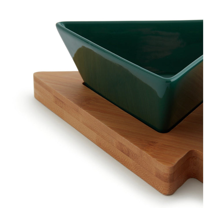 Habitat Christmas Tree Stoneware Serving Board - Green