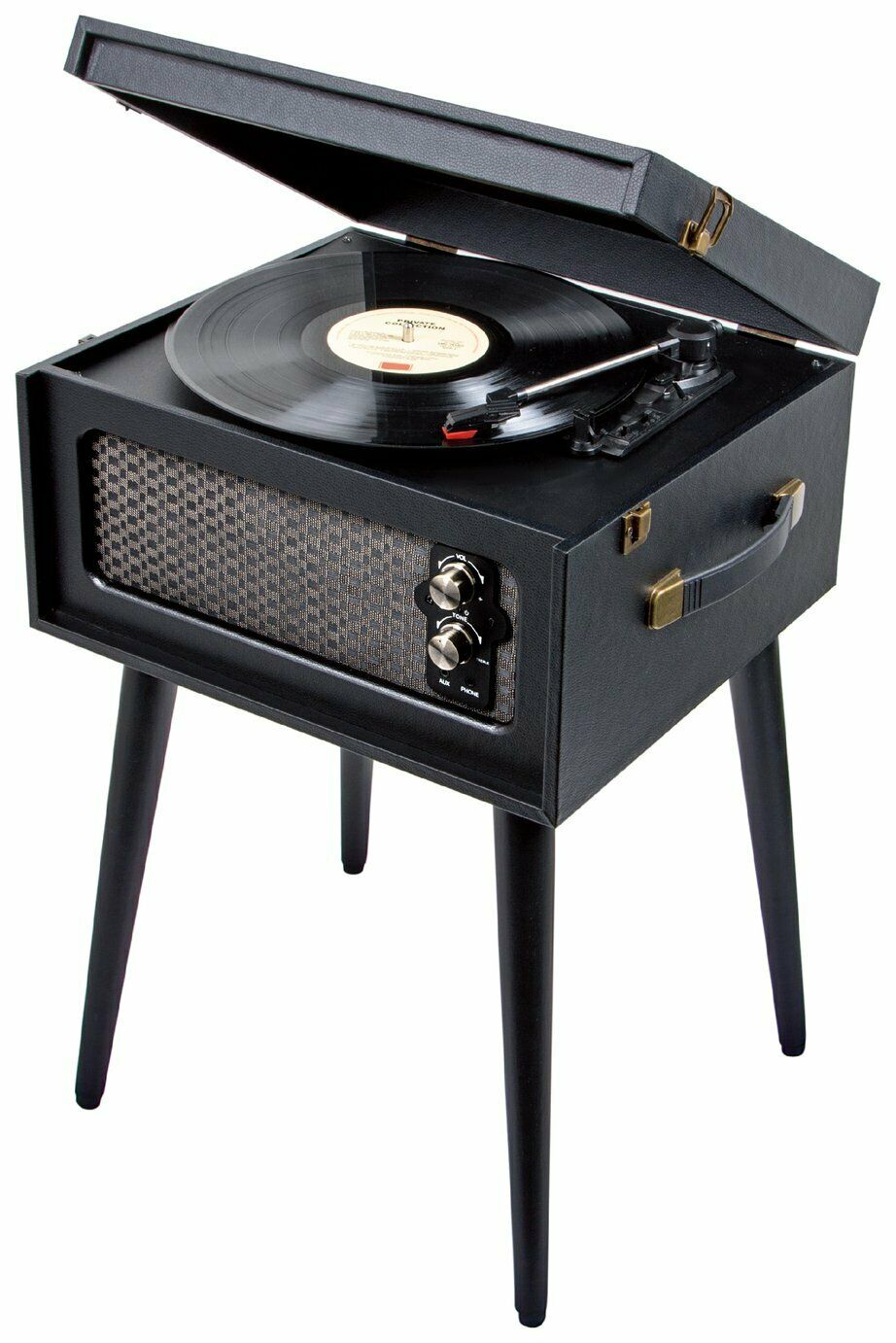 Bush Wooden Turntable with Legs - Black