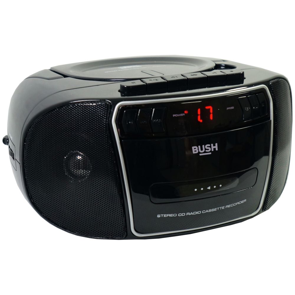 Bush KBB500 CD Radio Cassette Player Boombox - Black & Silver