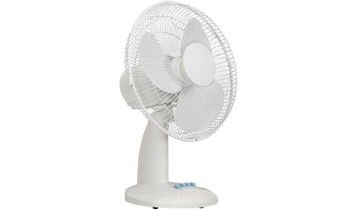 Challenge White Oscillating Desk Fan - 3 Speed - 12 Inch