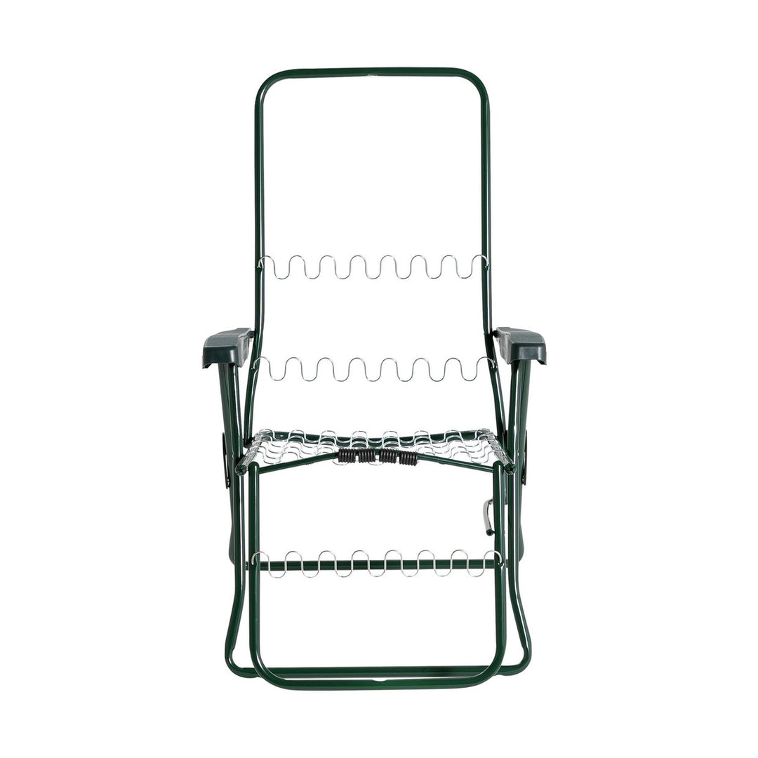 Home Folding Metal Reclining Garden Chair - Green