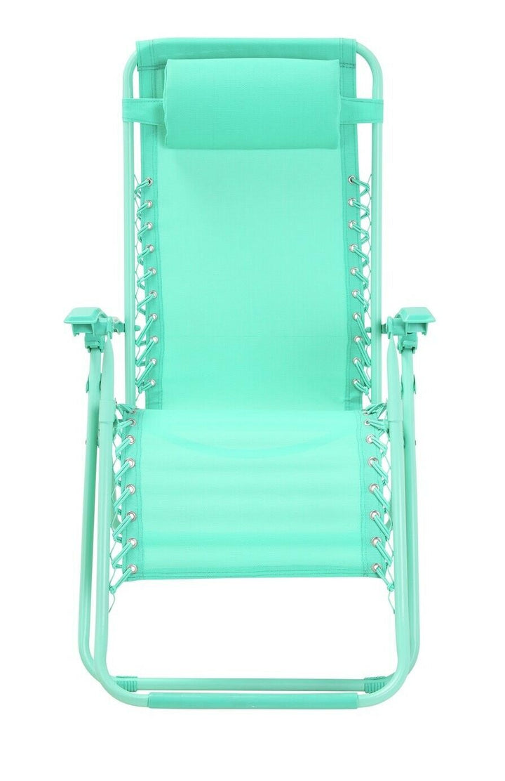Home Zero Gravity Outdoor Chair Recliner Sun Lounger - Teal