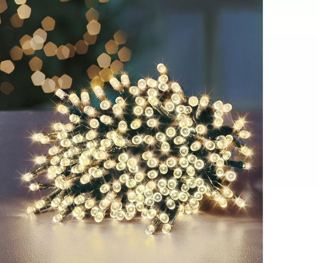 Premier Decorations 1000 White Multi-function Christmas LED Lights 80m