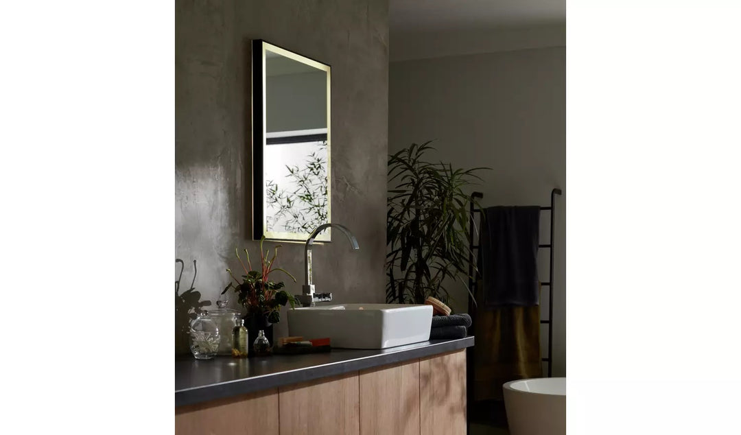 Habitat Rectangle Backlight LED Mirror - Black
