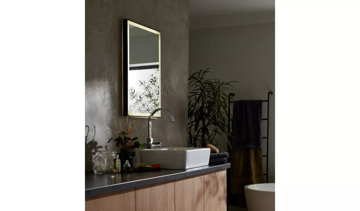 Habitat Rectangle Backlight LED Mirror - Black