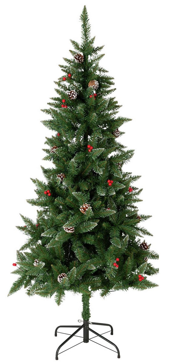 Habitat 6ft Berry & Cone Pre-Lit Christmas Tree - Green