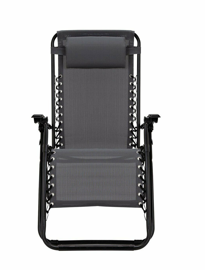 Home Zero Gravity Outdoor Chair Recliner Sun Lounger  - Grey