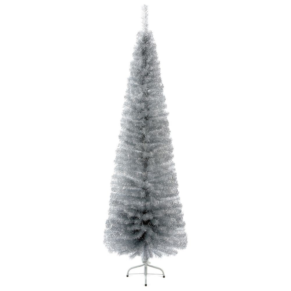 Premier Decorations 6ft Pencil Pine Christmas Tree - Silver