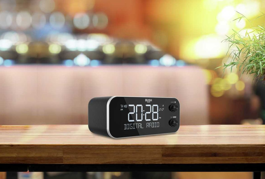 Bush DAB+ Clock Radio With Wireless Charging Dock - Black