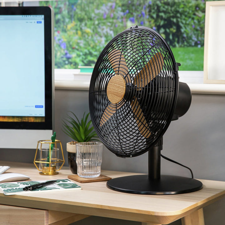 Russell Hobbs Scandi 12" Oscillating Desk Fan - Black