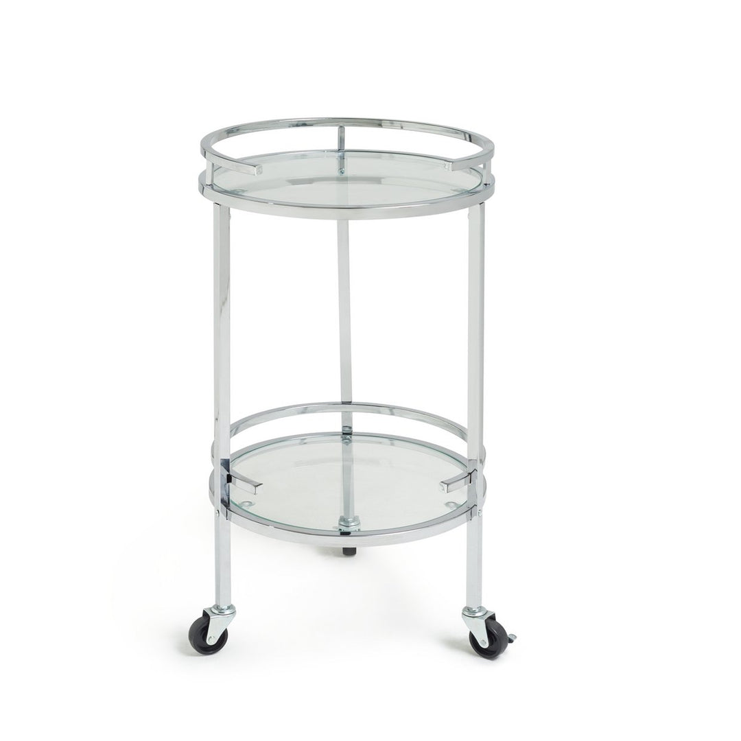 Habitat Chrome & Glass Drinks Trolley With Wheels