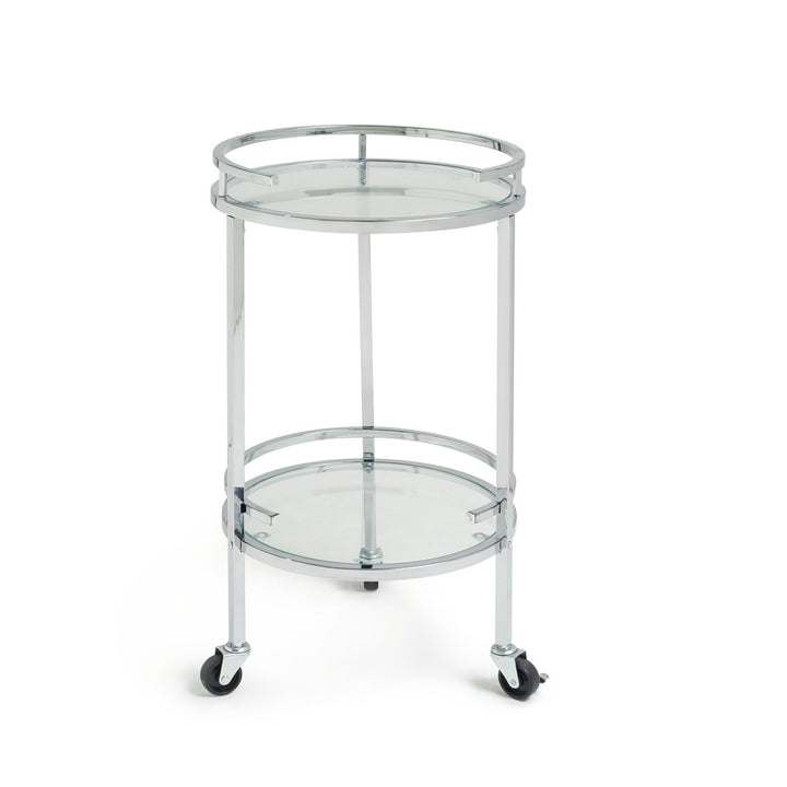 Habitat Chrome & Glass Drinks Trolley With Wheels