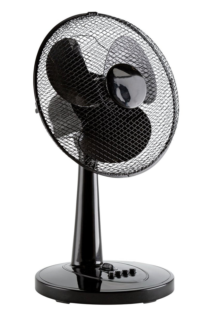 Challenge 12 Inch Oscillating 3 Speed Desk Fan With Timer - Black