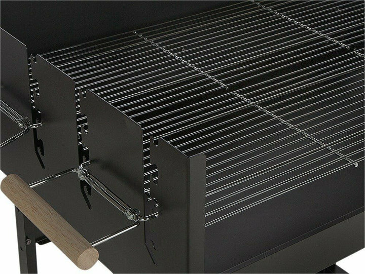 Home Deluxe Rectangle Steel Party Charcoal BBQ - Black