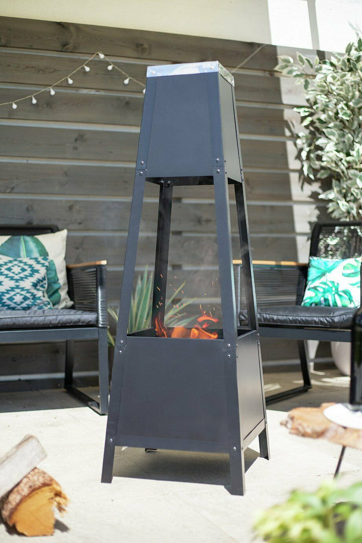 La Hacienda Contemporary Silver Top Chimenea - Black