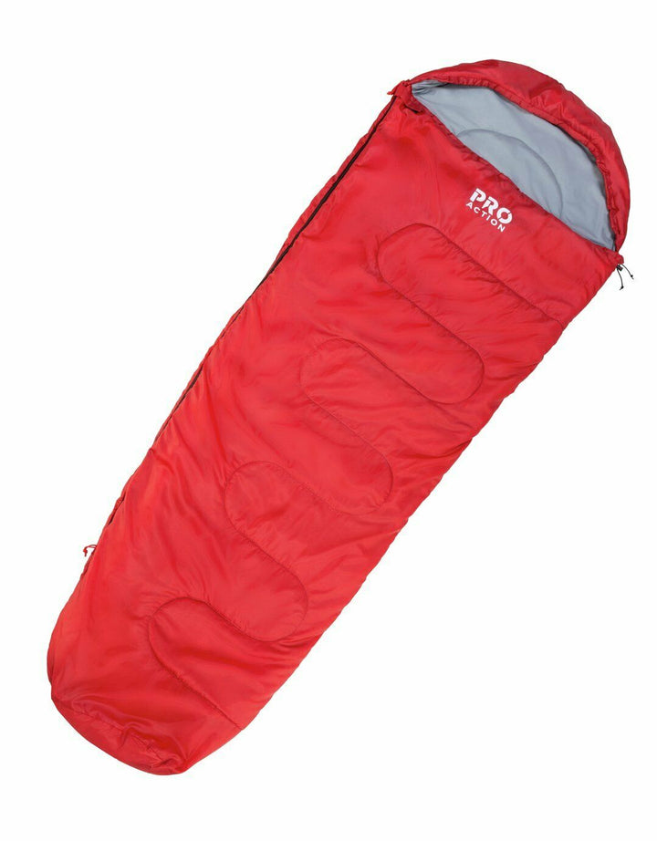 ProAction 250GSM Mummy Sleeping Bag - Red