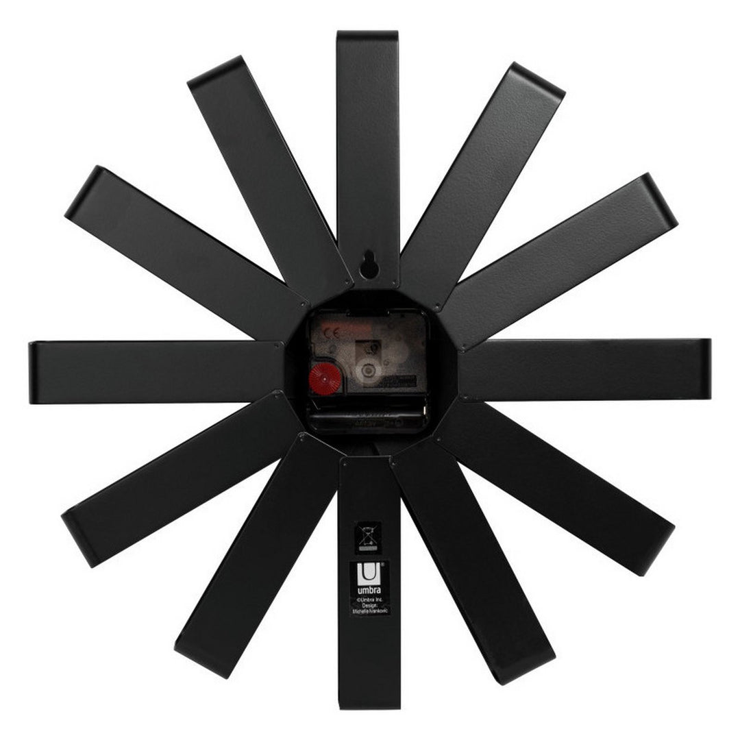 Umbra Ribbon Wall Clock - Black & Silver