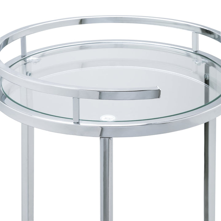 Habitat Chrome & Glass Drinks Trolley With Wheels