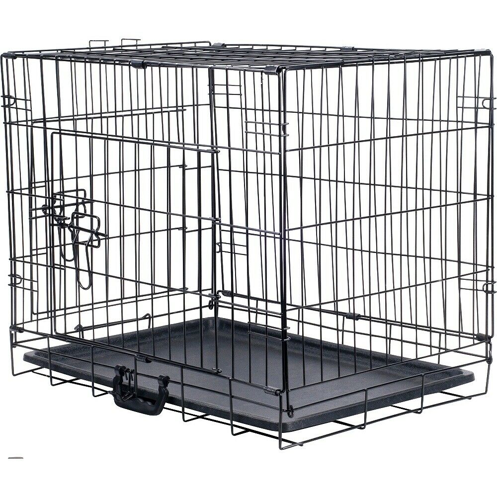 Home Double Door Dog & Cat Crate Cage - Large