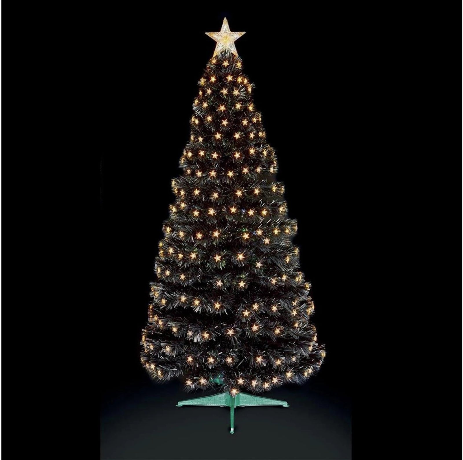 Premier Decorations 4ft Christmas Tree with LED Stars - Black