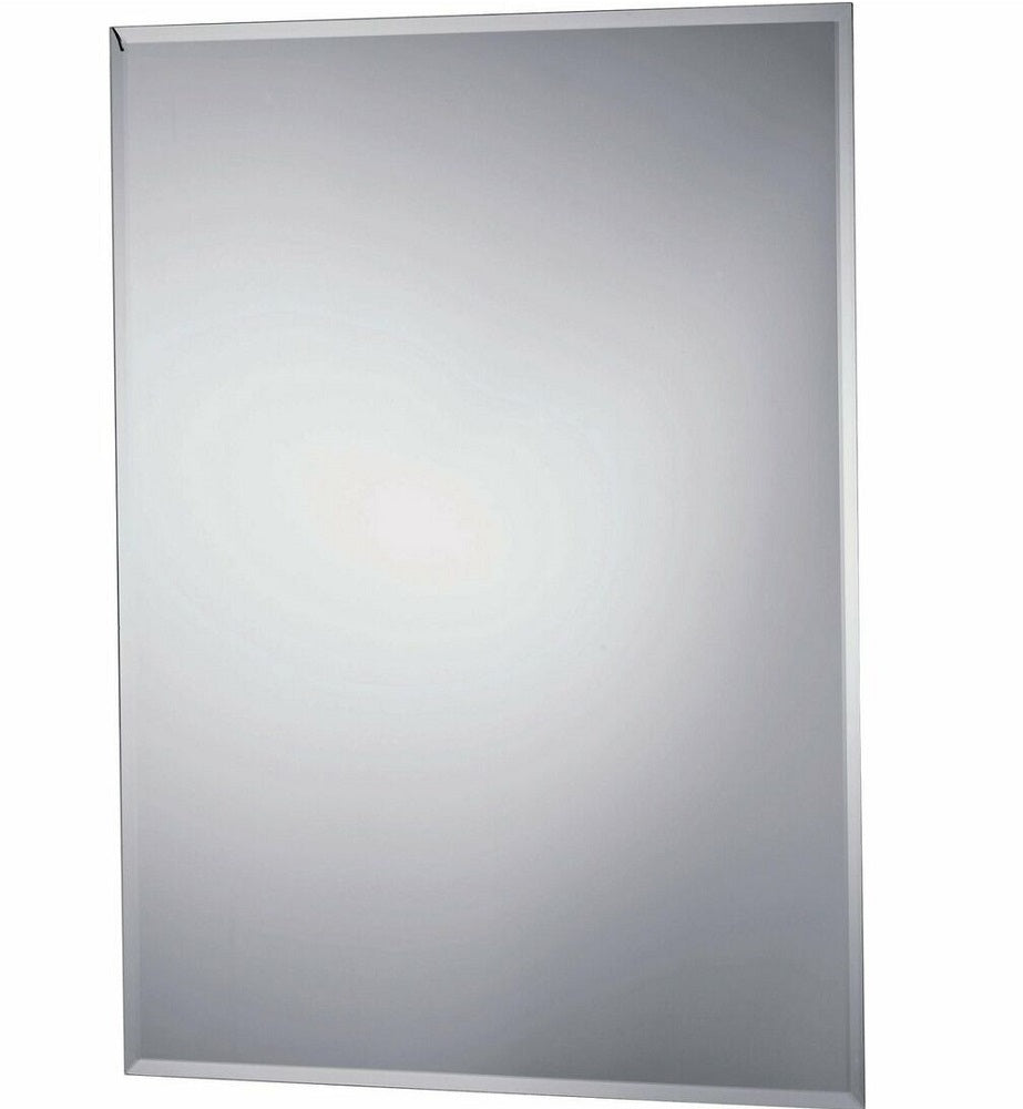 Home Rectangular Bevelled Bathroom Mirror - Silver