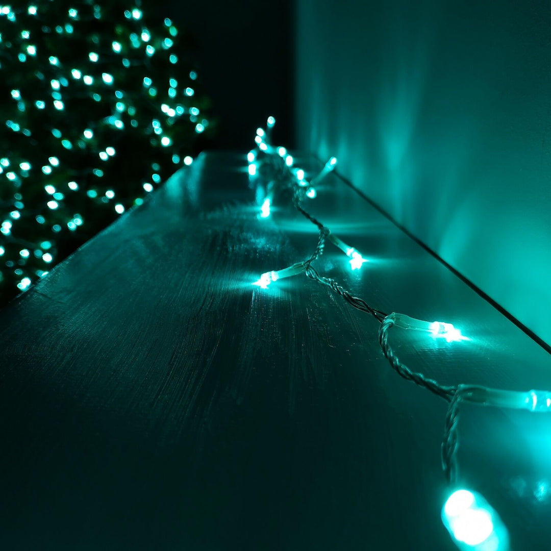 Premier Decorations 200 Multi-Action LED Christmas Lights - Turquoise