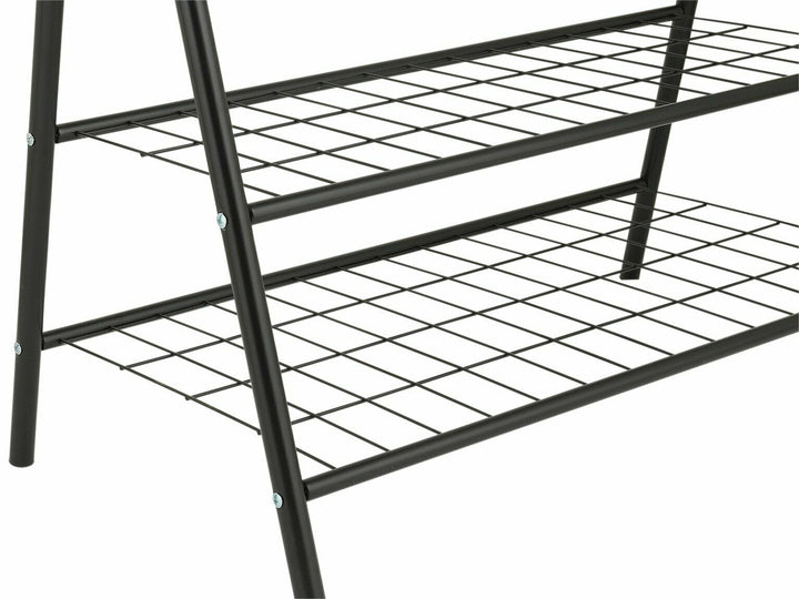 Home X-Frame Clothes Rail With Shelves - Black