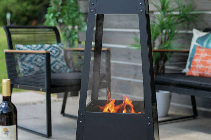 La Hacienda Contemporary Silver Top Chimenea - Black