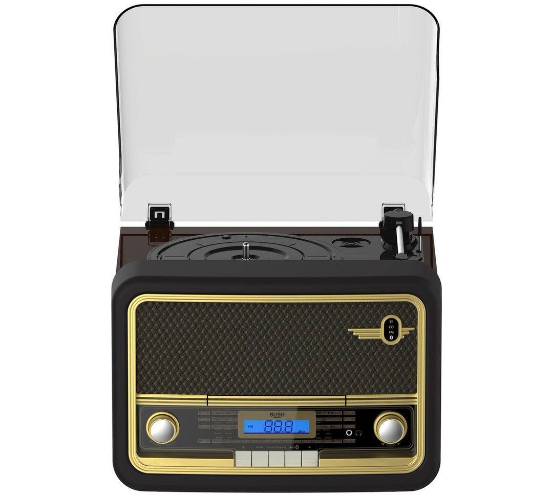 Bush Classic Retro Turntable FM Radio Record & CD Player with Bluetooth