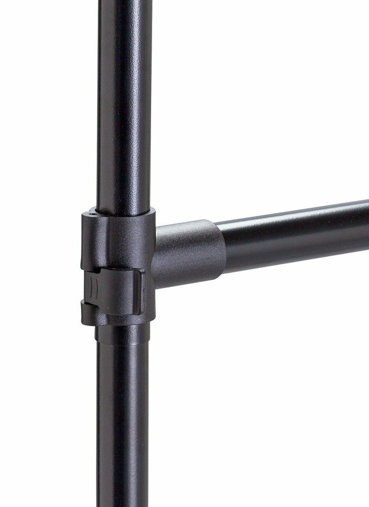 Home Heavy Duty 2 Tier Wheeled Clothes Rail - Black