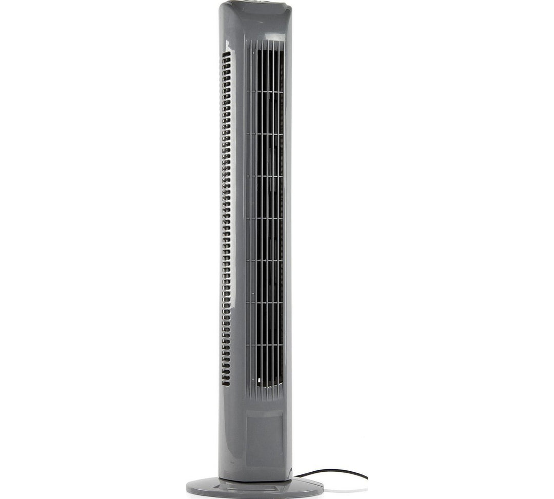 Challenge Grey Oscillating Tower Fan With Remote Control
