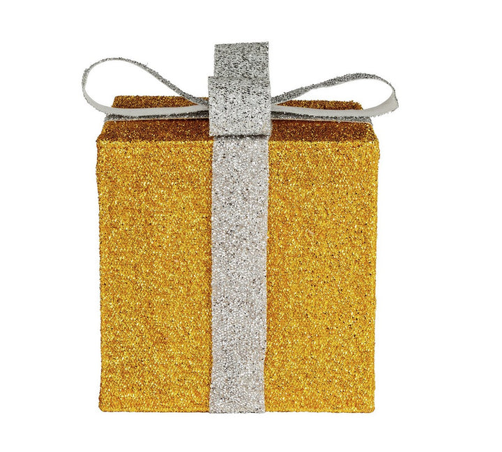 Home Set of 3 Light Up Gift Boxes Christmas Decoration - Gold