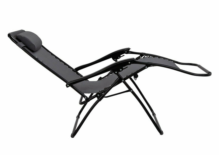 Home Zero Gravity Outdoor Chair Recliner Sun Lounger  - Grey