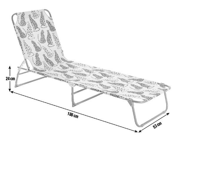 Habitat Folding Metal Sun Lounger - Global Leopard
