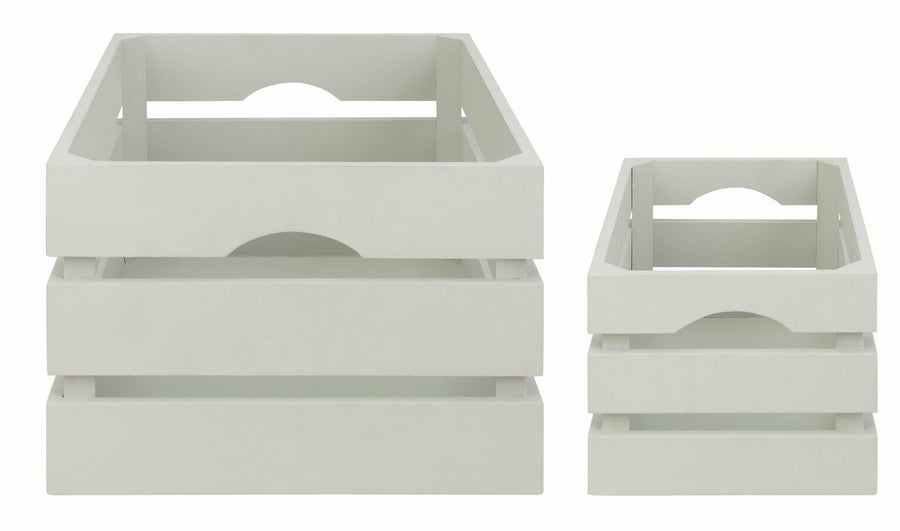 Home Pack Of 2 Storage Crates - Grey