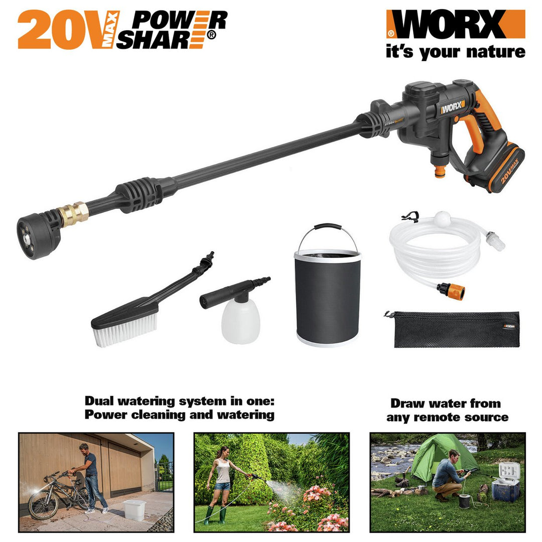 WORX WG629E.1 Hydroshot 20v Cordless Pressure Cleaner - Black