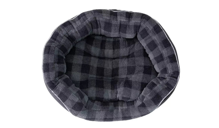 Checked Oval Pet Bed - Large