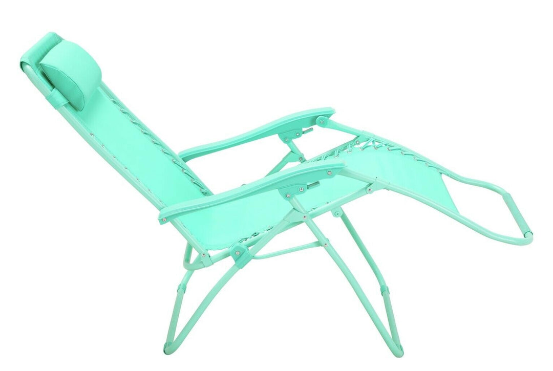 Home Zero Gravity Outdoor Chair Recliner Sun Lounger - Teal