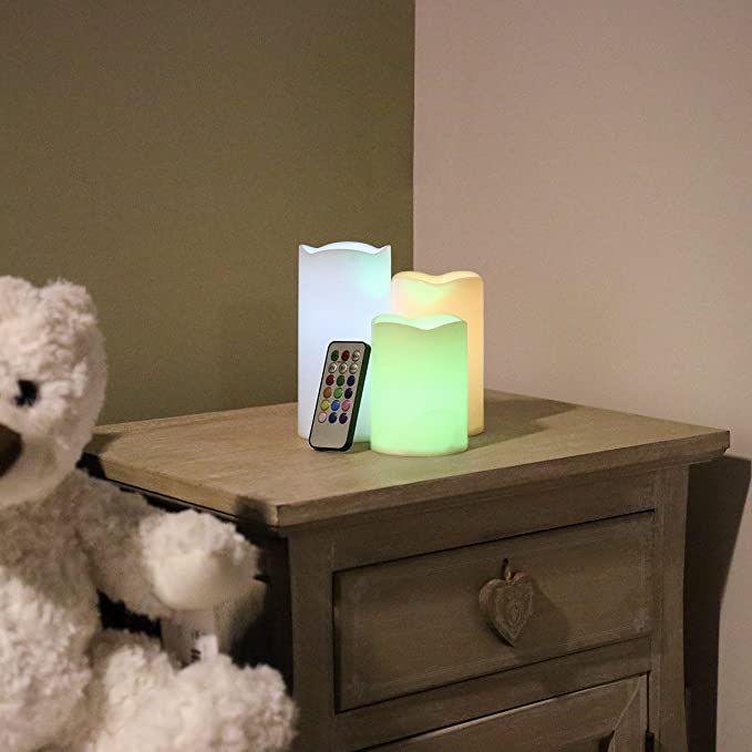 Premier Decorations Battery Operated Colour Changing LED Candles - Set of 3